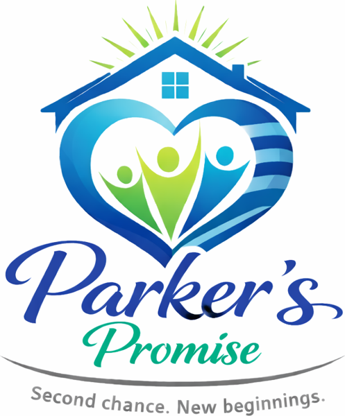 Parker's Promise logo: a house sheltering a heart with three figures.